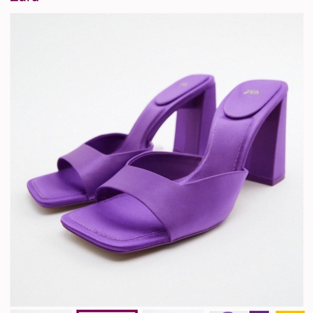 Zara Satin High Heels - Purple